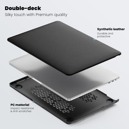 For MacBook Pro 13.3 inch M1 A2338 Business Magnetic Holder PC + PU Laptop Protective Case(Black) - MacBook Pro Cases by buy2fix | Online Shopping UK | buy2fix