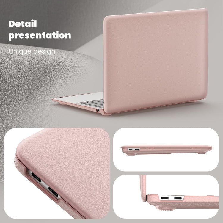 For MacBook Air 13.3 inch A2337 Business Magnetic Holder PC + PU Laptop Protective Case(Pink) - MacBook Air Cases by buy2fix | Online Shopping UK | buy2fix