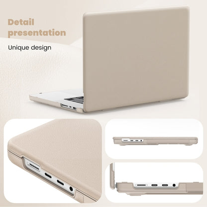 For MacBook Pro 16.2 inch A2991 / A2485 Business Magnetic Holder PC + PU Laptop Protective Case(Gold) - MacBook Pro Cases by buy2fix | Online Shopping UK | buy2fix