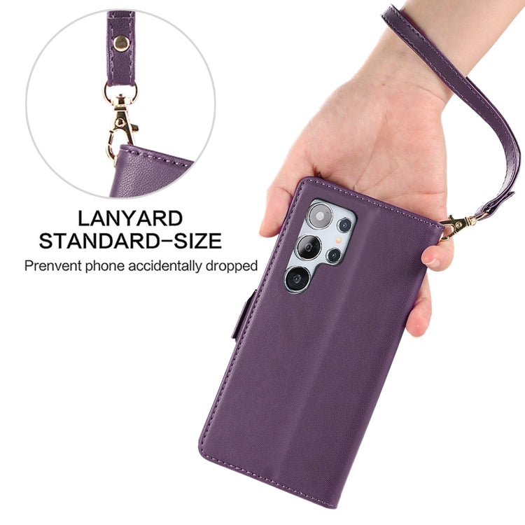 For Samsung Galaxy S25 Ultra 5G Side Buckle RFID Anti-theft Leather Phone Case(Dark Purple) - Galaxy S25 Ultra 5G Cases by buy2fix | Online Shopping UK | buy2fix