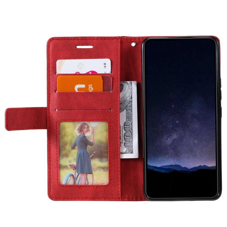 For Samsung Galaxy S25+ 5G Skin Feel Splicing Leather Phone Case(Red) - Galaxy S25+ 5G Cases by buy2fix | Online Shopping UK | buy2fix