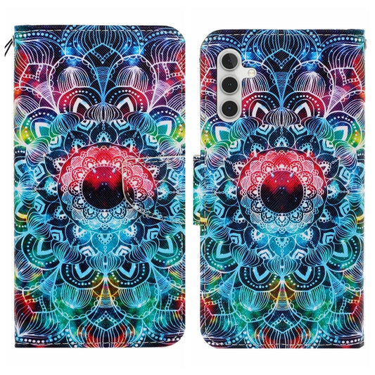 For Samsung Galaxy S25+ 5G Colored Drawing Pattern Leather Phone Case(Mandala) - Galaxy S25+ 5G Cases by buy2fix | Online Shopping UK | buy2fix