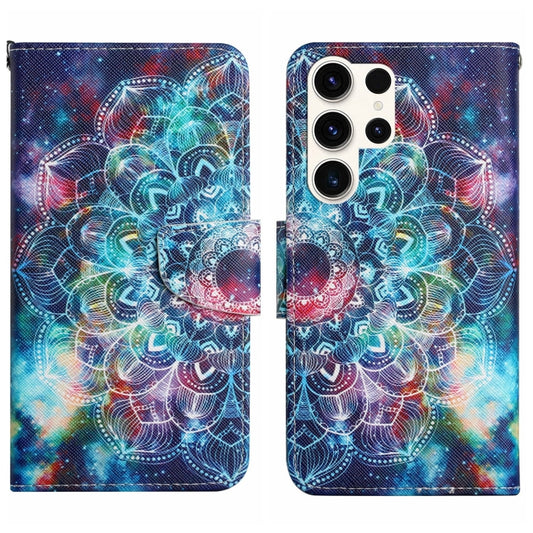 For Samsung Galaxy S25 Ultra 5G Colored Drawing Pattern Leather Phone Case(Star Mandala) - Galaxy S25 Ultra 5G Cases by buy2fix | Online Shopping UK | buy2fix