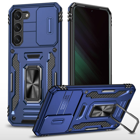 For Samsung Galaxy S25+ 5G Armor PC Hybrid TPU Camera Shield Phone Case(Navy Blue) - Galaxy S25+ 5G Cases by buy2fix | Online Shopping UK | buy2fix