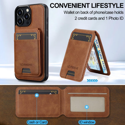 For iPhone 16 Pro LC.IMEEKE L3 Series Detachable RFID Card Bag Magsafe Phone Case(Brown) - iPhone 16 Pro Cases by LC.IMEEKE | Online Shopping UK | buy2fix