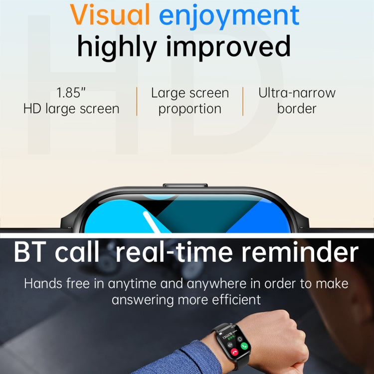 KT73S 1.85 inch Square Screen BT Call Smart Watch, Heart Rate / Blood Pressure / Blood Oxygen / Female Health / Sleep Monitoring(Gold) - Smart Wristbands by buy2fix | Online Shopping UK | buy2fix