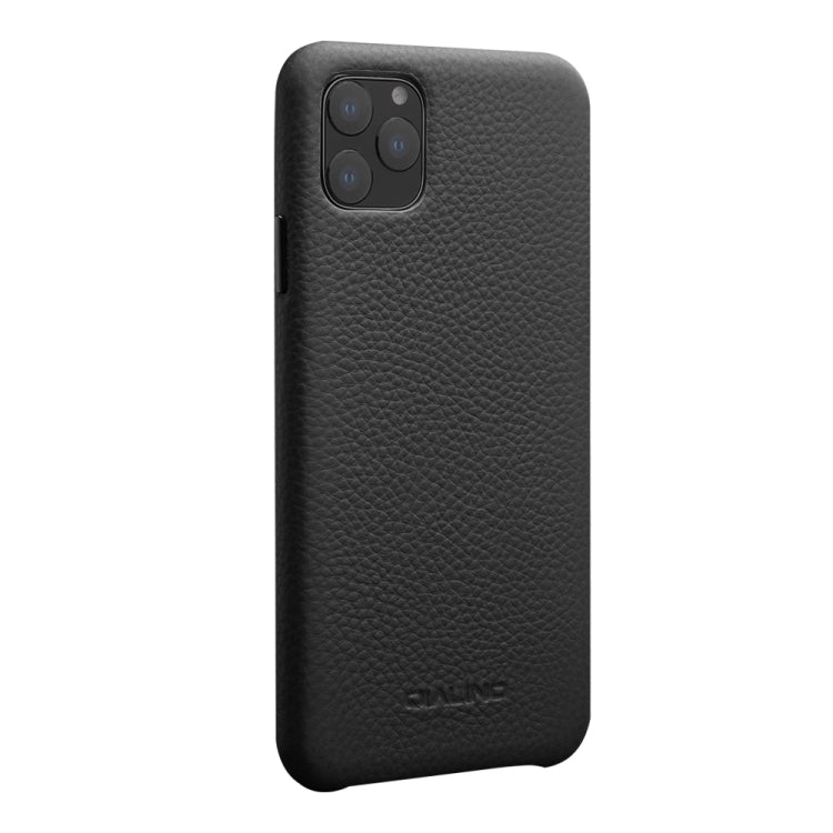 For iPhone 11 Pro QIALINO Shockproof Top-grain Leather Protective Case(Black) - iPhone 11 Pro Cases by QIALINO | Online Shopping UK | buy2fix