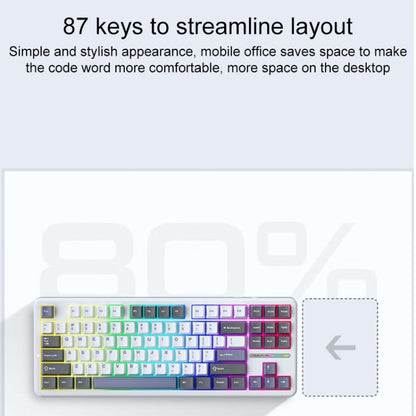 AULA F87 Pro 87 Keys Wired/2.4G/Bluetooth Three Model Customized RGB Mechanical Keyboard(Ash Wood Shaft V4) - Wireless Keyboard by AULA | Online Shopping UK | buy2fix