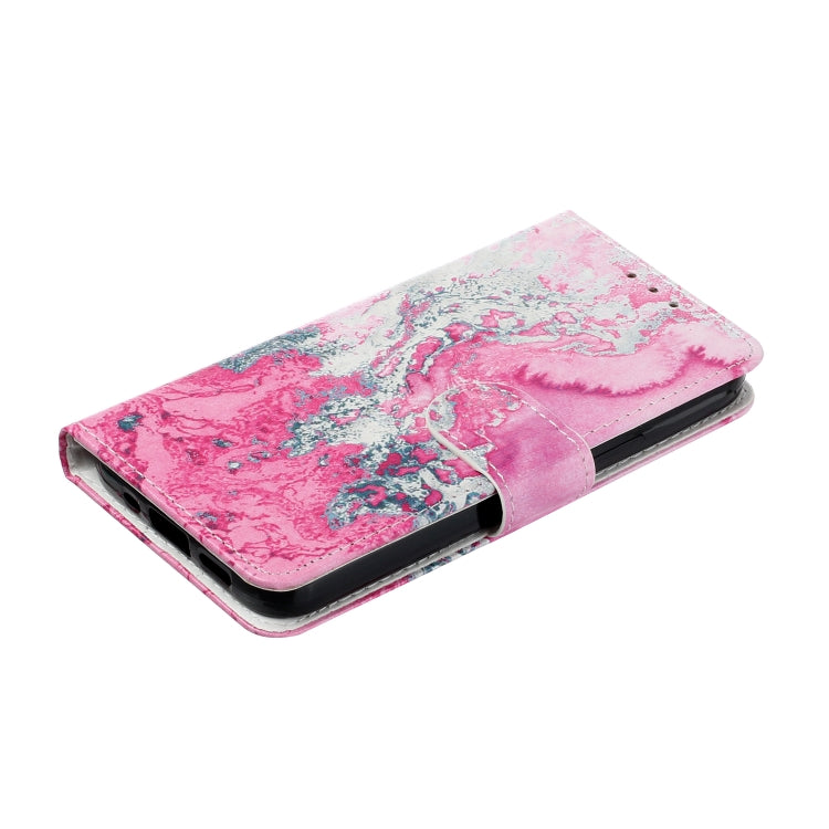 For Samsung Galaxy S25 Ultra 5G Colored Drawing Marble Pattern Leather Phone Case(Pink Seawater) - Galaxy S25 Ultra 5G Cases by buy2fix | Online Shopping UK | buy2fix