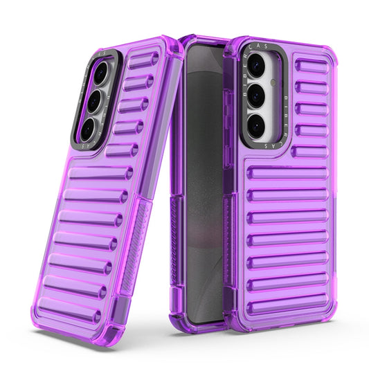 For Samsung Galaxy S25+ 5G High Transparency TPU Hybrid PC Airbag Phone Case(Transparent Purple) - Galaxy S25+ 5G Cases by buy2fix | Online Shopping UK | buy2fix