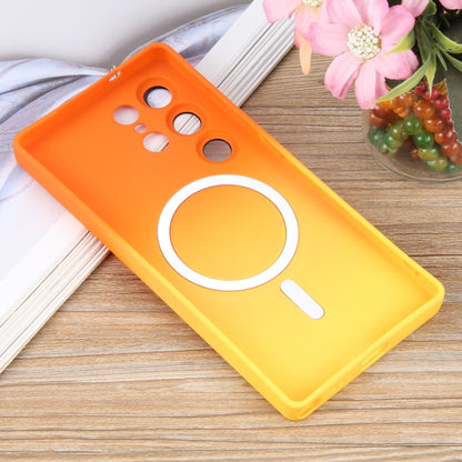 For Samsung Galaxy S25 Ultra 5G Liquid TPU Silicone Gradient MagSafe Phone Case(Orange Yellow) - Galaxy S25 Ultra 5G Cases by buy2fix | Online Shopping UK | buy2fix