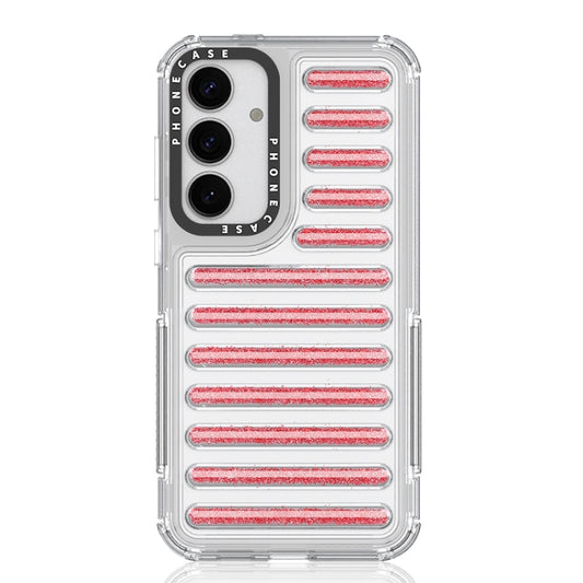 For Samsung Galaxy S25+ 5G Capsule Glitter TPU Hybrid PC Airbag Phone Case(Red) - Galaxy S25+ 5G Cases by buy2fix | Online Shopping UK | buy2fix