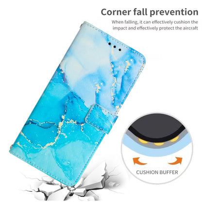 For Samsung Galaxy S25 5G Painted Marble Pattern Leather Phone Case(Blue Green) - Galaxy S25 5G Cases by buy2fix | Online Shopping UK | buy2fix