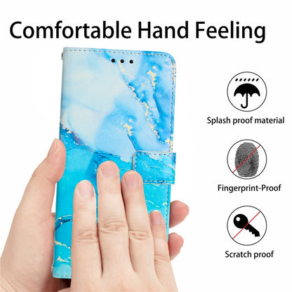 For Samsung Galaxy S25+ 5G Painted Marble Pattern Leather Phone Case(Blue Green) - Galaxy S25+ 5G Cases by buy2fix | Online Shopping UK | buy2fix