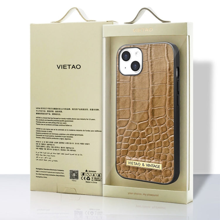 For iPhone 16 Pro Max VIETAO Alligator Texture PU Phone Case(Brown) - iPhone 16 Pro Max Cases by VIETAO | Online Shopping UK | buy2fix