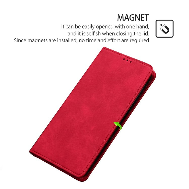 For Samsung Galaxy S25 Ultra 5G Skin Feel Magnetic Leather Phone Case(Red) - Galaxy S25 Ultra 5G Cases by buy2fix | Online Shopping UK | buy2fix