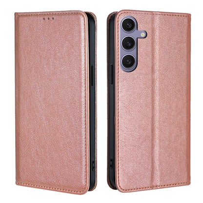 For Samsung Galaxy S25+ 5G Gloss Oil Solid Color Magnetic Leather Phone Case(Rose Gold) - Galaxy S25+ 5G Cases by buy2fix | Online Shopping UK | buy2fix