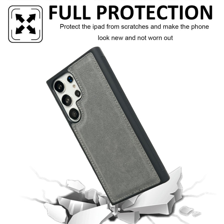 For Samsung Galaxy S25+ 5G Cowhide Texture Back Cover Phone Case(Grey) - Galaxy S25+ 5G Cases by buy2fix | Online Shopping UK | buy2fix