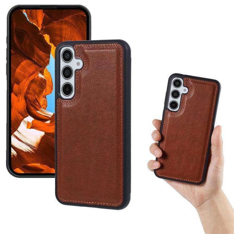 For Samsung Galaxy S25+ 5G Cowhide Texture Back Cover Phone Case(Brown) - Galaxy S25+ 5G Cases by buy2fix | Online Shopping UK | buy2fix