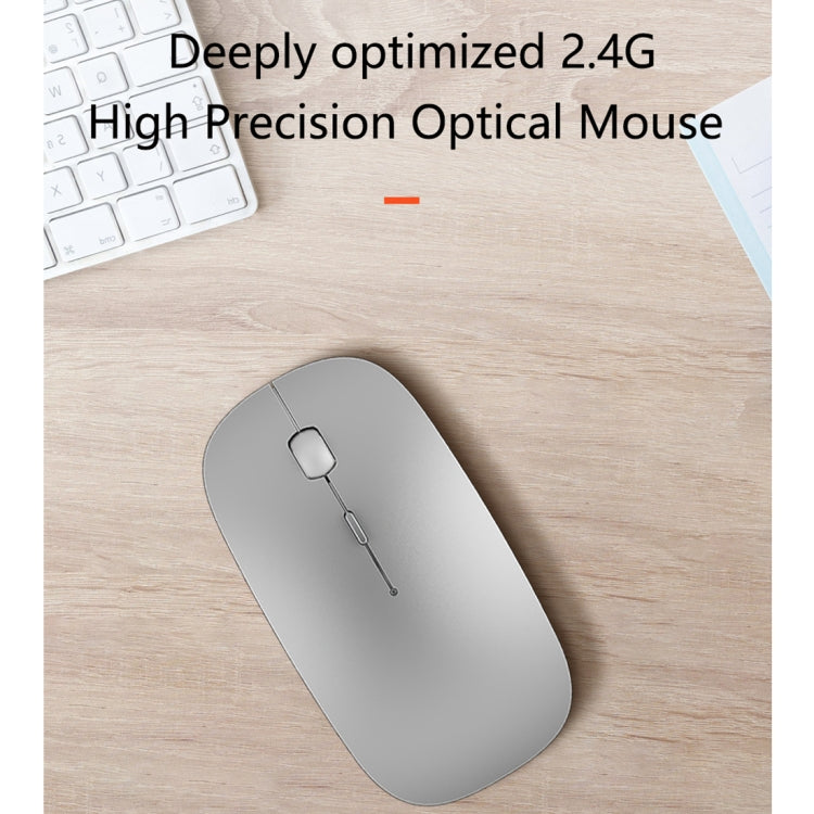 WIWU Wimic Lite WM102 2.4G Simple Office Home Rechargeable Mute Wireless Mouse(Silver) - Wireless Mice by WIWU | Online Shopping UK | buy2fix