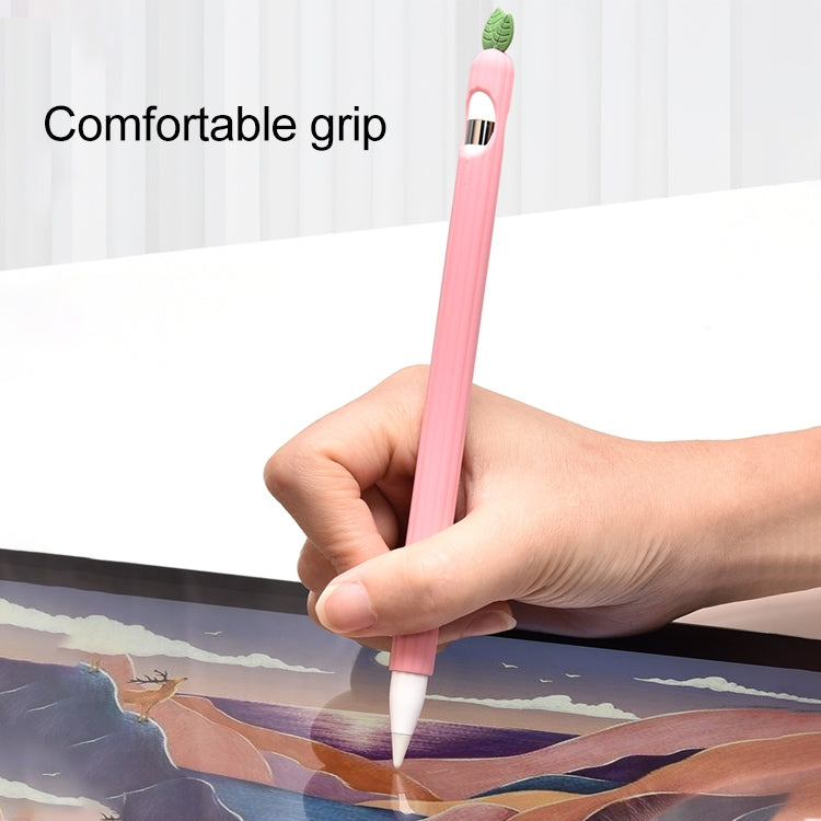 For Apple Pencil 2 Contrasting Color Mint Leaf Silicone Non-slip Protective Cover(Red) - Pencil Accessories by buy2fix | Online Shopping UK | buy2fix