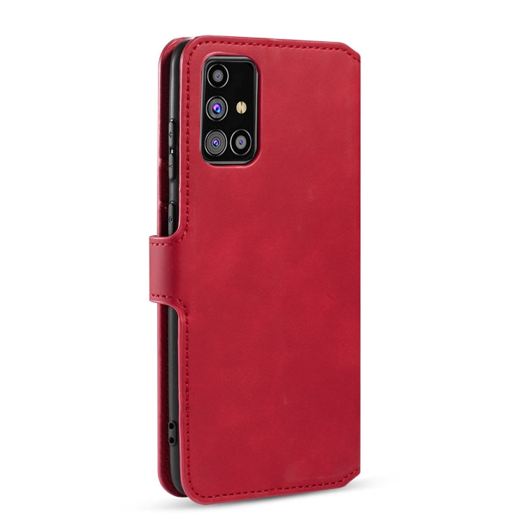 For Samsung Galaxy M31s DG.MING Retro Oil Side Horizontal Flip Case with Holder & Card Slots & Wallet(Red) - Galaxy Phone Cases by DG.MING | Online Shopping UK | buy2fix