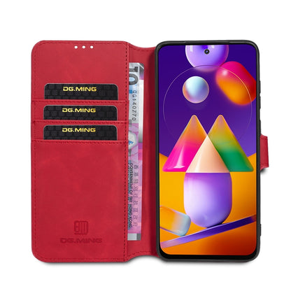 For Samsung Galaxy M31s DG.MING Retro Oil Side Horizontal Flip Case with Holder & Card Slots & Wallet(Red) - Galaxy Phone Cases by DG.MING | Online Shopping UK | buy2fix