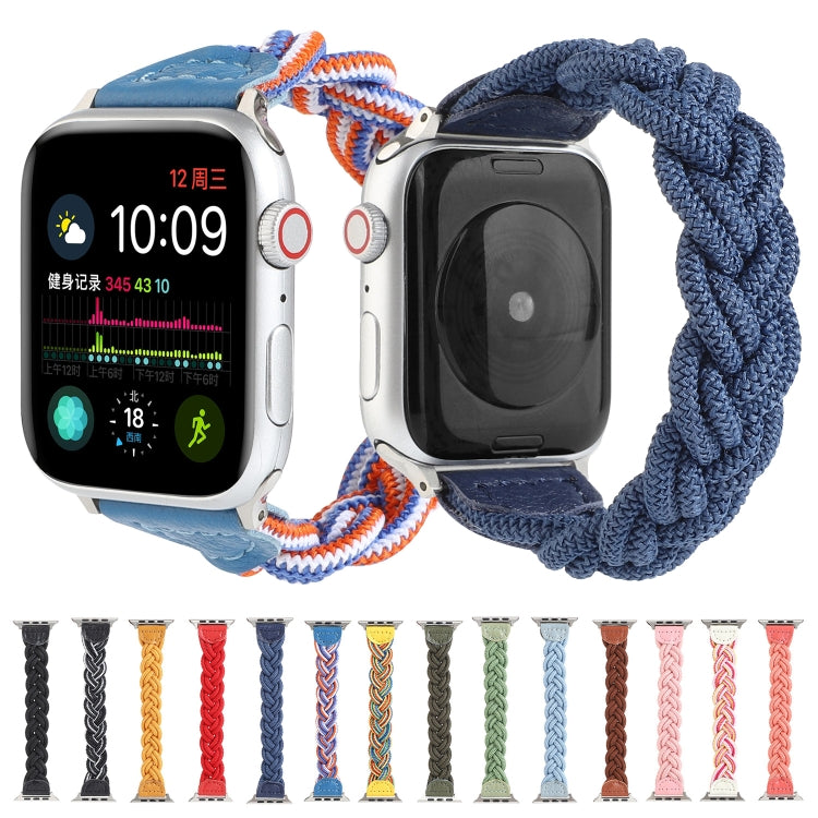 Elastic Woven Watch Band For Apple Watch Ultra 49mm&Watch Ultra 2 49mm / Series 9&8&7 45mm / SE 3&SE 2&6&SE&5&4 44mm / 3&2&1 42mm, Length:130mm(Green) - Watch Bands by buy2fix | Online Shopping UK | buy2fix