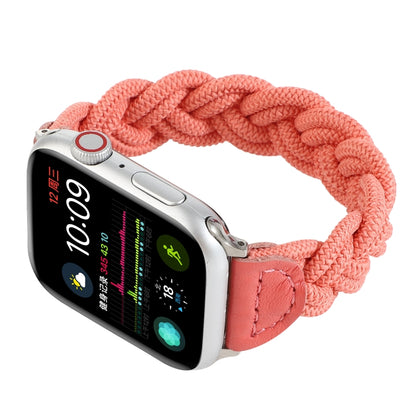 Elastic Woven Watch Band For Apple Watch Ultra 49mm&Watch Ultra 2 49mm / Series 9&8&7 45mm / SE 3&SE 2&6&SE&5&4 44mm / 3&2&1 42mm, Length:160mm(Watermelon Red) - Watch Bands by buy2fix | Online Shopping UK | buy2fix