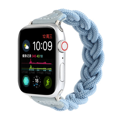 Elastic Woven Watch Band For Apple Watch Ultra 49mm&Watch Ultra 2 49mm / Series 9&8&7 45mm / SE 3&SE 2&6&SE&5&4 44mm / 3&2&1 42mm, Length:160mm(Sky Blue) - Watch Bands by buy2fix | Online Shopping UK | buy2fix