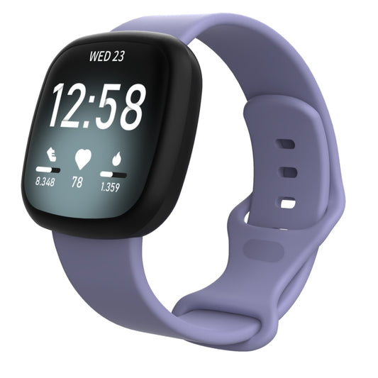 For Fitbit Versa 3 / Sense Silicone Watch Band, Size: S(Purple) - Watch Bands by buy2fix | Online Shopping UK | buy2fix