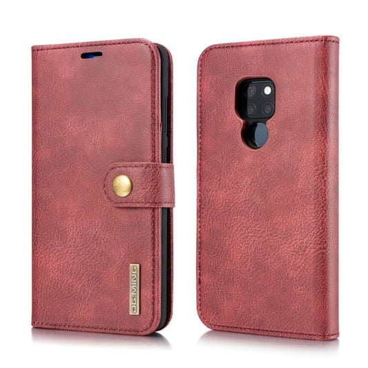 DG.MING Crazy Horse Texture Flip Detachable Magnetic Leather Case for Huawei Mate 20, with Holder & Card Slots & Wallet (Red) - Huawei Cases by DG.MING | Online Shopping UK | buy2fix