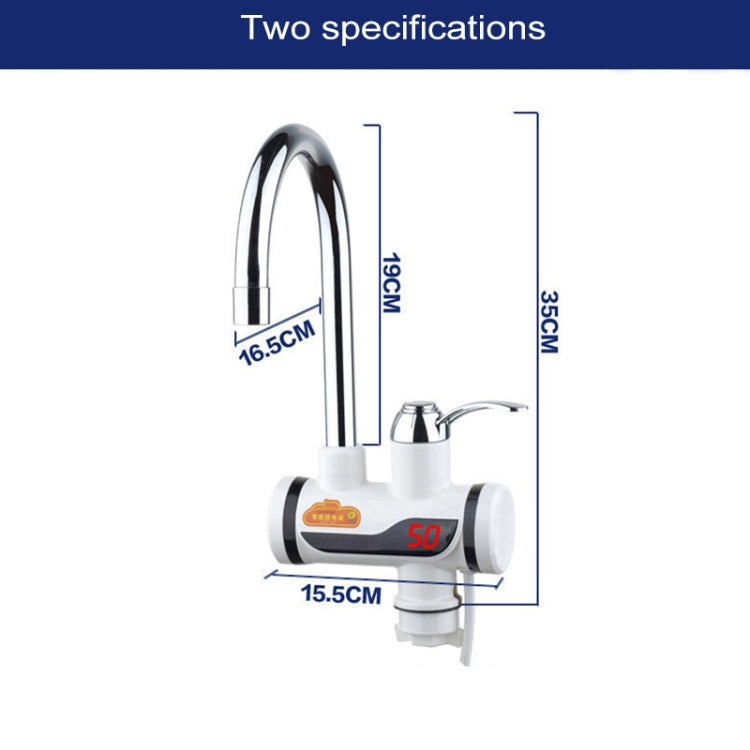 3s Fast Heat Electrothermal Rotatable Faucet Water Tap with Digital Display, 220V, Size: L - Shower Head by buy2fix | Online Shopping UK | buy2fix