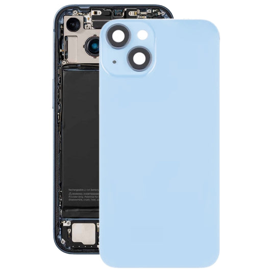 For iPhone 14 Plus Glass Battery Back Cover with Flash Bracket + Wireless Charging Module(Blue) - Back Cover by buy2fix | Online Shopping UK | buy2fix