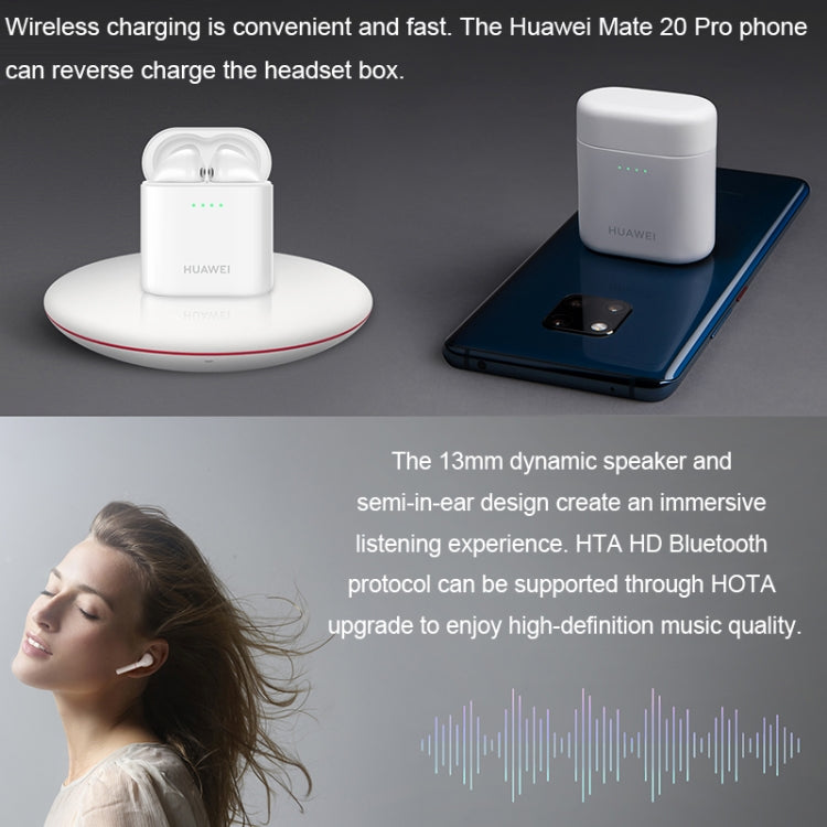 Huawei FreeBuds 2 Bluetooth Wireless Earphone Supports Voice Interaction & Wireless Charging, with Charging Box(White) - Bluetooth Earphone by Huawei | Online Shopping UK | buy2fix