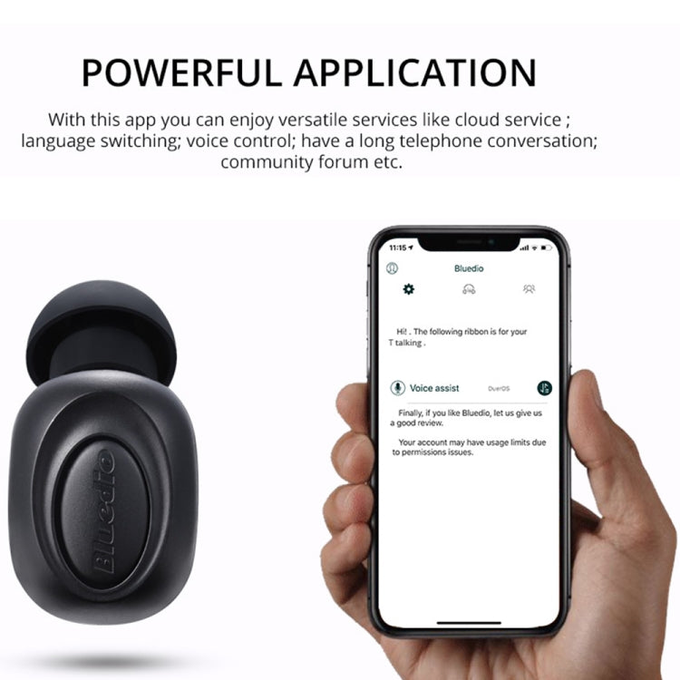 Bluedio T-talking Bluetooth Version 5.0 In-Ear Bluetooth Headset with USB Charging Cable(Black) - Bluetooth Earphone by Bluedio | Online Shopping UK | buy2fix
