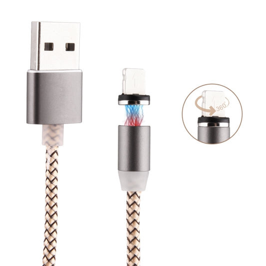 360 Degree Rotation 8 Pin to USB 2.0 Weave Style Magnetic Charging Cable with LED Indicator, Cable Length: 1m(Gold) - Charging Cable & Head by buy2fix | Online Shopping UK | buy2fix