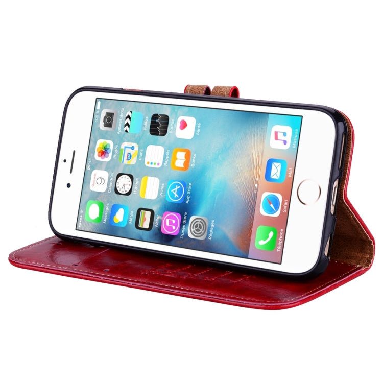 For iPhone 6 Plus & 6s Plus Business Style Oil Wax Texture Horizontal Flip Leather Case with Holder & Card Slots & Wallet (Red) - More iPhone Cases by buy2fix | Online Shopping UK | buy2fix