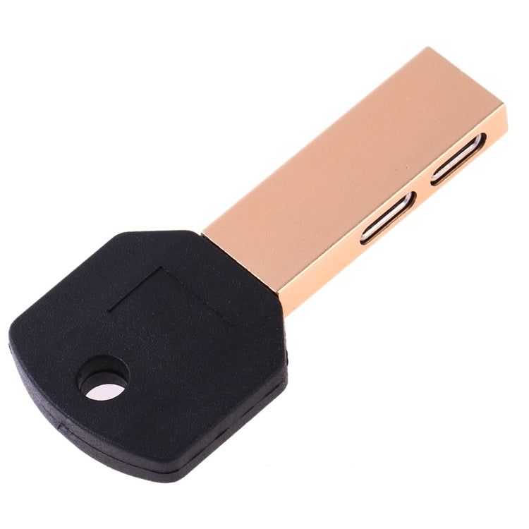 RC16 Dual 8 Pin Female to 8 Pin Male Key Shape Mini Portable Audio & Charge Adapter(Gold) - Converter & Adapter by buy2fix | Online Shopping UK | buy2fix