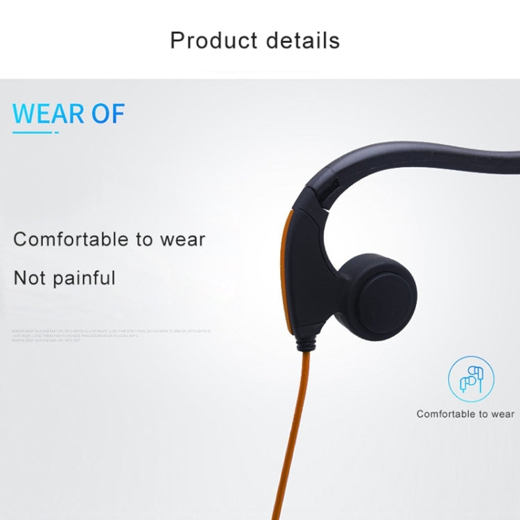 Rear Hanging Wire-Controlled Bone Conduction Outdoor Sports Headphone(Orange) - Sport Earphone by buy2fix | Online Shopping UK | buy2fix