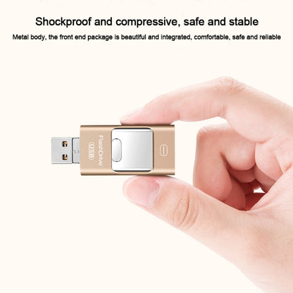 32GB USB 3.0 + 8 Pin + Mirco USB Android iPhone Computer Dual-use Metal Flash Drive (Silver) - U Disk & Card Reader by buy2fix | Online Shopping UK | buy2fix