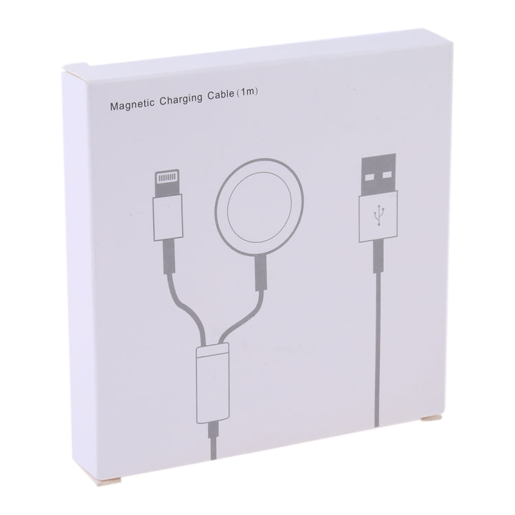 Multi-function 8 Pin Magnetic Charging Cable for iPhone / Apple Watch, Length : 1m (White) - Multifunction Cable by buy2fix | Online Shopping UK | buy2fix