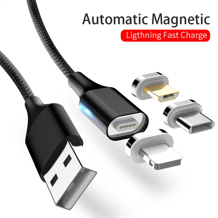 M11 3 in 1 3A USB to 8 Pin + Micro USB + USB-C / Type-C Nylon Braided Magnetic Data Cable, Cable Length: 1m (Silver) - Charging Cable & Head by buy2fix | Online Shopping UK | buy2fix