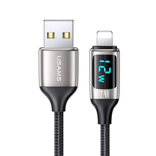 USAMS US-SJ543 U78 8 Pin Aluminum Alloy Digital Display Charging Data Cable, Length: 1.2m (White) - Normal Style Cable by USAMS | Online Shopping UK | buy2fix