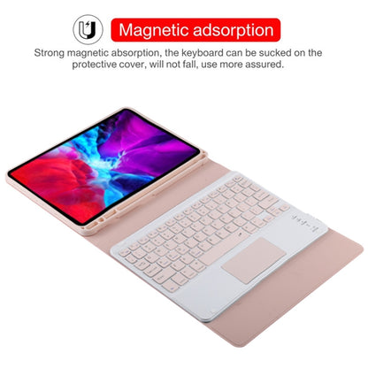 TG11BC Detachable Bluetooth Pink Keyboard Microfiber Leather Tablet Case for iPad Pro 11 inch (2020), with Touchpad & Pen Slot & Holder (Pink) - For iPad Pro by buy2fix | Online Shopping UK | buy2fix