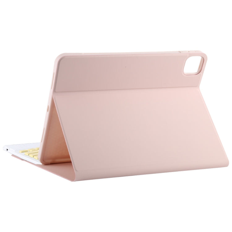 TG11BC Detachable Bluetooth Yellow Keyboard Microfiber Leather Tablet Case for iPad Pro 11 inch (2020), with Touchpad & Pen Slot & Holder (Pink) - For iPad Pro by buy2fix | Online Shopping UK | buy2fix