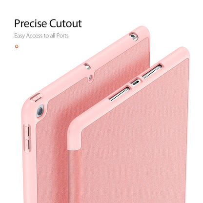 For iPad 10.2 DUX DUCIS Domo Series Horizontal Flip Magnetic PU Leather Case with Three-folding Holder & Pen Slot & Sleep / Wake-up Function (Pink) - iPad 10.2 Cases by DUX DUCIS | Online Shopping UK | buy2fix