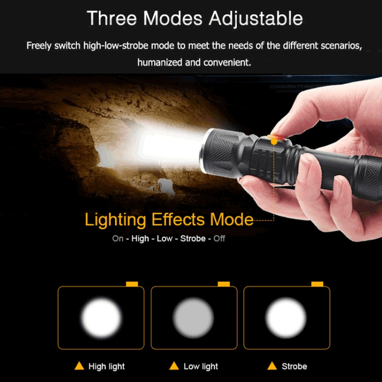 Ultra Bright Rechargeable LED Torch Flashlight - LED Flashlight by buy2fix | Online Shopping UK | buy2fix