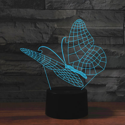 Butterfly Shape 3D Colorful LED Vision Light Table Lamp, 16 Colors Remote Control Version - Novelty Lighting by buy2fix | Online Shopping UK | buy2fix