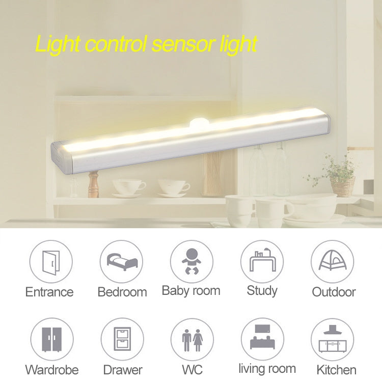 2W 12 LEDs Warm White Wide Screen Intelligent Human Body Sensor Light LED Corridor Cabinet Light, USB Charging Version - Sensor LED Lights by buy2fix | Online Shopping UK | buy2fix